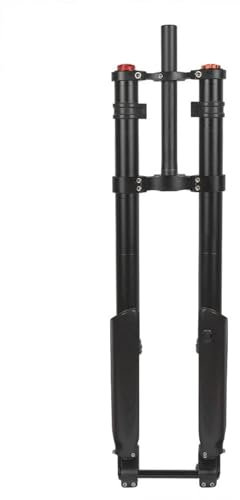 KLYso 1-1/8 Straight DH MTB Front Fork Thru Axle Disc Brake Adjust Rebound HL Double Shoulder Inverted Fork Downhill Mountain Bike Air/Oil Suspension Fork(Black Air,27.5inch)