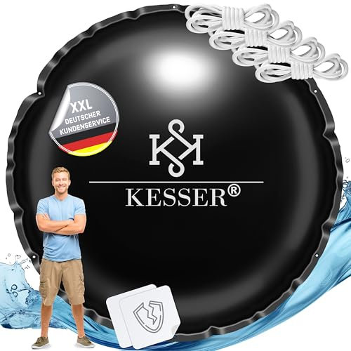 KESSER® Poolkissen Winter 400cm | Poolabdeckung mit Doppelnaht Whirpools | Luftkissen Pool Abdeckung Überwinterung | Abdeckung Einbaupools Winter | PVC wasserdicht & UV-beständig mit 4X Seile