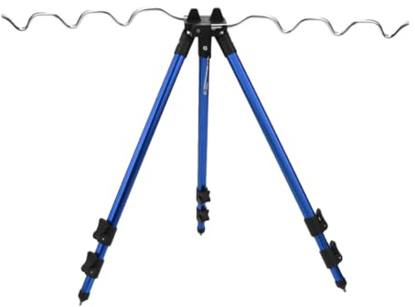 lvifloae Canne da Pesca Treppiede Supporto Telescopico in Lega di Alluminio Porta Canna da Pesca Treppiede Porta Canna per Banca Porta Canna da Pesca per Garage Canna da Pesca sul (Blu)