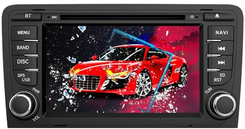 Hexinex 7 Pollici Autoradio 2 DIN per Audi A3 S3 RS3 8P 2006-2012 Car Radio con Lettore CD Funzione SD USB DAB Bluetooth MirrorLink Controllo del volante (Wince 6.0)