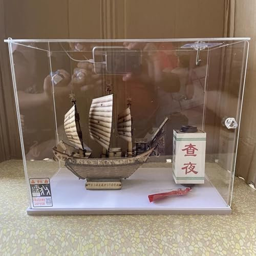WhamtL Acryl Vitrine Durchsichtige Acrylbox für Puppen/Figuren/Trophäen, Stapelbare Kunststoffvitrine für Miniaturen, Tischdisplayständer, Einfach Zusammenzubauen(35 x 25 x 25 cm (14 x 10 x 10 in))