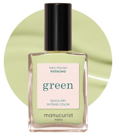 Manucurist - Green Pistachio - Pale Green Nail Polish - Natural Classic Nail Polish 9-Free - Vegan and Plant-Based - Manicure & Nails Care - 15 ml