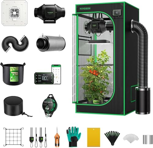 Smart Growzelt Komplettset 60x60x160 cm – AeroLight A100SE LED, AeroZesh G4 Lüfter, GrowHub E42A Steuerung, Aktivkohlefilter, Abluftschlauch & Zubehör – Indoor Grow Zelt Set