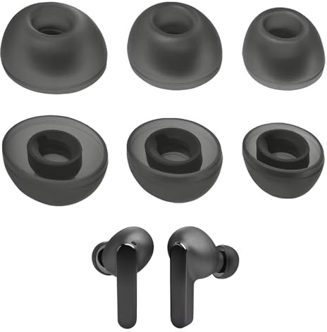 HAPPOW 3 Paar Ersatz Ohrstöpsel für JBL Live Pro 2 TWS/Live Free 2/Tour Pro 2/Vibe Bud, Schwarz/Blau Kopfhörer Silicone Aufsätze, Ear Plug Covers S/M/L, Hochwertigem Weichem Silikonmaterial (Blau)