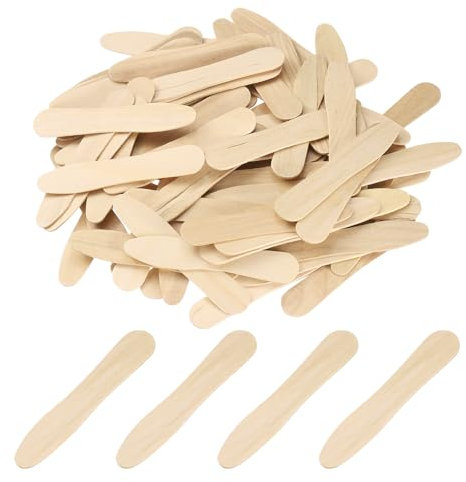 sourcing map 100PCS Wooden Ice Cream Spoons, 75MM Wooden Spoons Disposable Mini Bulk