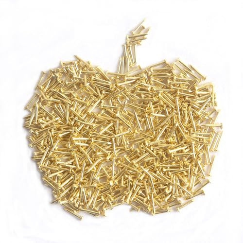 huruirui 1.5x25mm Clavos Pequeños Clavos de Hierro para Normales, Acabado para Colgar Cuadros Muebles de Carpintería Decorativos DIY Dorado 500 pcs