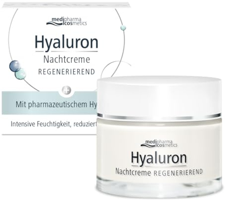 medipharma cosmetics Hyaluron Nachtcreme regenerierend 50 ml | mit Anti-Aging-Effekt, spendet intensive Feuchtigkeit, Zart cremiger Duft