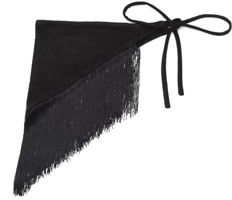 Wambere Bauchtanz Hüfte Schal Dreieckiger mit Fransen Versehener Hüftschal-Gürtel Damen Bauchtanzschal Bauchtanz Accessoires Belly Dance Röcke Bauchtanz Kostüm Hüfttuch Rock,Schwarz
