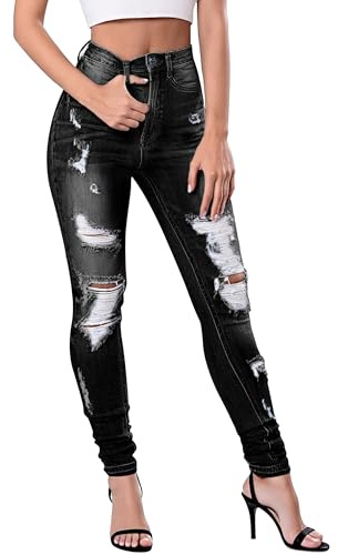Fengbay High Waist Jeans for Women,Stretch Skinny Ripped Jeans Denim Pants | Ladies Trendy Butt Lift Slim Fit Jeans,Soft Stretch Cotton Denim,Machine Washable for Daily Casual Wear