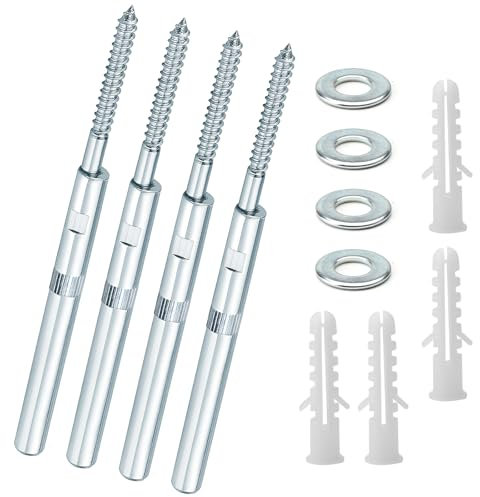 HENGBIRD 4pcs 10 x 100 mm Soporte flotante para estantería invisible, escuadras para estanterias, soporte estanteria pared con arandelas y tacos Para apoyar el estante en la pared