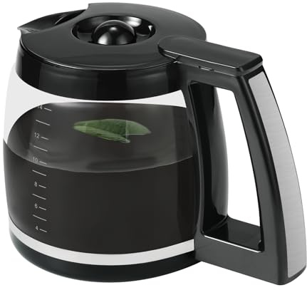 14-Cup Glass Coffee Carafe Replacement Compatible with Cuisinart Models DCC-3200P1, DCC- 3200, DCC-2200RC, Coffee Pot Replacement 14 Cup with Ergonomic Handle and Dripless Spout