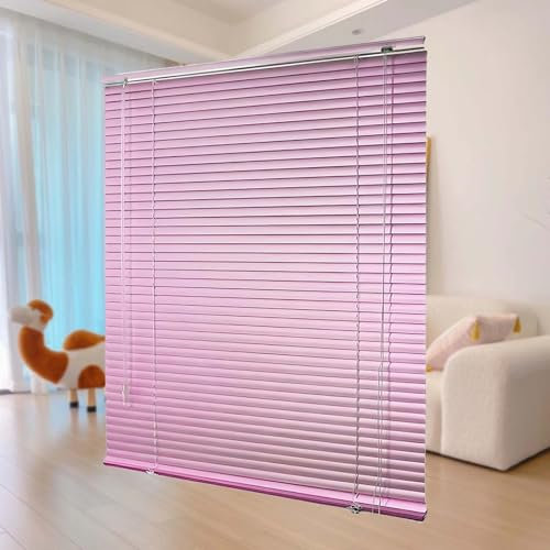 Weiß Jalousie Für Fenster Alu Jalousie Verdunkelung Horizontal Jalousette Für Haus/küche/büro 25 30 45 50 60 70 90 100 120 160cm Breit Seitenzugrollo(Pink)