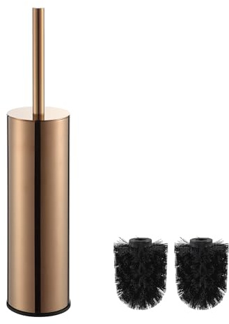 BGL 304 rund toalettborsthållare i rostfritt stål i roséguld | Hållbar och korrosionsbeständig | elegant design för badrum och gästtoalett