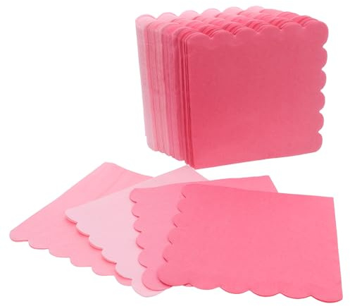 Rosa Cocktailservietten 100 Stück Papier Elegante Einwegservietten | Gezackte Kante, für Hochzeit und Valentinstag, Dekorativ für Tischdekoration
