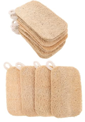 BIUDECO 12Pcs Natural Loofah Dish Brush Set – Eco-Friendly Kitchen and Bathroom Scrubbers for Pot, Wok, Bottle Cleaning, Soft Natural Loofah Sponges for Dishwashing and Surface Cleaning