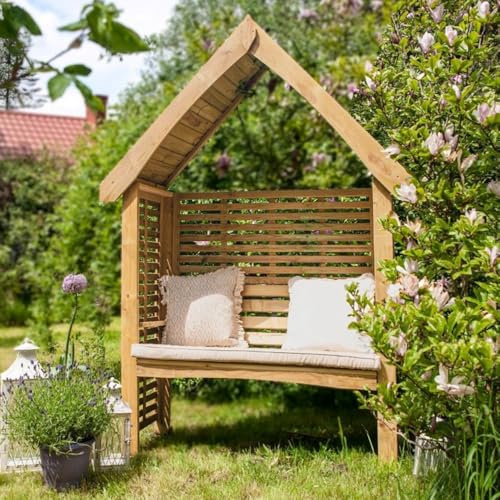 Primrose Wooden Garden Bench 2 Seater Seated Arbour Outdoor Seat with Slatted Sides