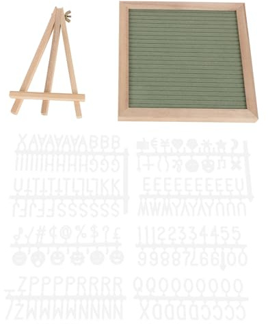 PACKOVE Tableau à Lettres en Bois 20 Cm avec Feutrine et Support, Panneau D’affichage Stable pour Maison et Bureau, Accessoire Déco Pratique, Tableau Mémo Interchangeable pour Messages