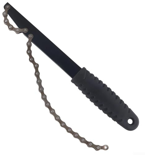 Herramienta de extracción de casete y látigo de cadena de bicicleta de acero al carbono para resultados consistentes en ciclos de uso repetidos (1 negro)