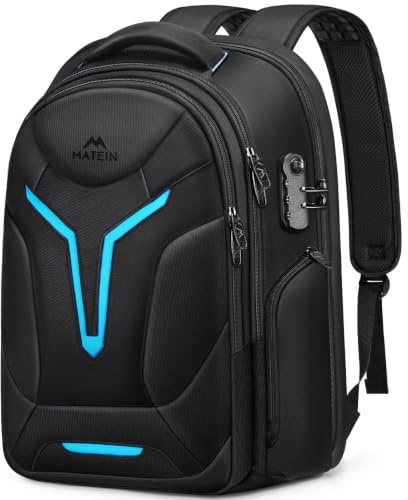 MATEIN Mochila Gaming Antirrobo Hombre, Mochila Portátil 18 Pulgadas | Cerradura con Código Mochila Hombre Trabajo, Bolsillo Oculto, Funda Impermeable Desmontable para Trabajo, Gaming, Negro