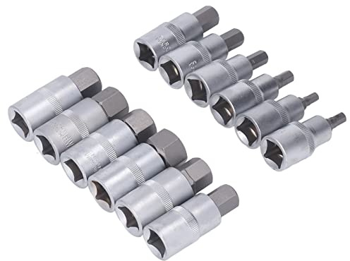 Aramox 12PCS Drive Socket Set Tool Steel Impact Socket Set 1 2in Press Fit High Torsion Wear Resistant with Storage Case for Auto Repair Home Maintenance Construction