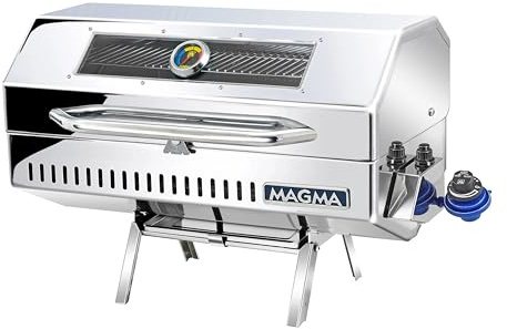Magma A10-1225-2GS Monterey Infrared Gas Grill Large Gourmet Stainless Steel Boat BBQ Portable Marine Propane Grill for Even Cooking