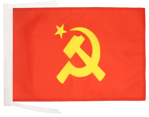 AZ FLAG Bandera URSS con logo grande 45x30 cm Poliéster 100D Cuerdas | Uso interior y exterior Enseña comunista costuras dobles y bordes reforzados