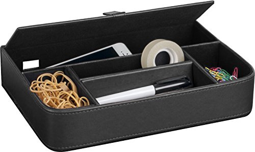 Pavo - Premium Multifunktionale PU Leder Schreibtisch Organizer, schwarz 8002474