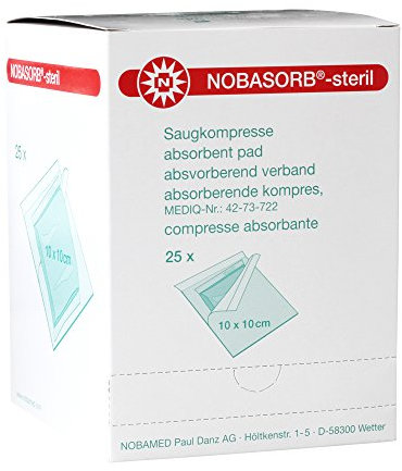 NOBASORB©-steril Saugkompresse, Größen:10cmx10cm - 25 Stück