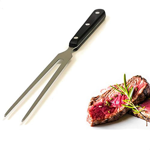 Kerafactum Fleischgabel Edelstahl Tranchiergabel flach mit Zinken Bratengabel Grillgabel für Fleisch Braten Koch Gabel lang Serviergabel mit Handgriff Kochgabel Spülmaschinenfest