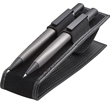 Edles Schreibset aus Metall mit Kugelschreiber & Druckbleistift | Blau schreibend | Carbonoptik-Pouch | Hochwertiges Geschenkset für Büro, Schule & Uni