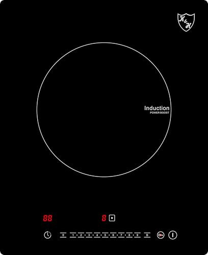 K&H Induktionskochfeld INS-2401X [1 ZONE] - Induktionskochplatte - Kochplatte Induktion - Induktionsherdplatte Einzeln - Kochfeld Induktion Stecker, Autark & Mobil - Induction Plate - 31CM - 2200 Watt