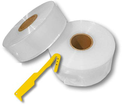 dm-folien Dachrinnenschlauch 1 Rolle= 50 Meter inklusive hochwertigem Folienschneider - Schlauch für Regenrinne (Transparent)