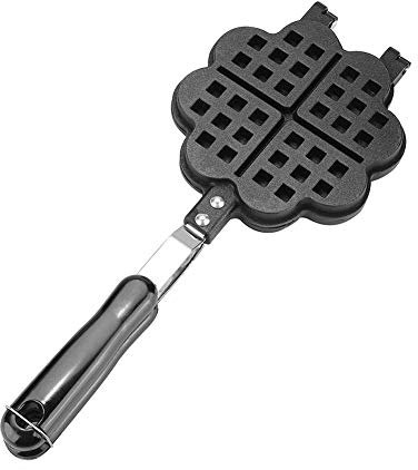 CANDeal Heart Shape Non Stick Waffle Maker Pan For Belgian Waffles Sandwich Toaster Breakfast, Use on Stovetop