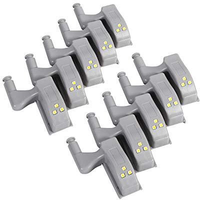 10PCS Scharnier LED Sensor Licht Universal Schrank Schrank Schrank Kleiderschrank Nachtlicht-Küche/Wohnzimmer/Schlafzimmer Nachtlichter(Kaltes Weiß)