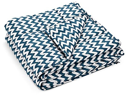 Navaris Gewichtsdecke 135x200 cm 4,8 kg - Bezug aus Baumwolle - 7 Schichten - Decke schwere Bettdecke - Beschwerte Decke Zickzack