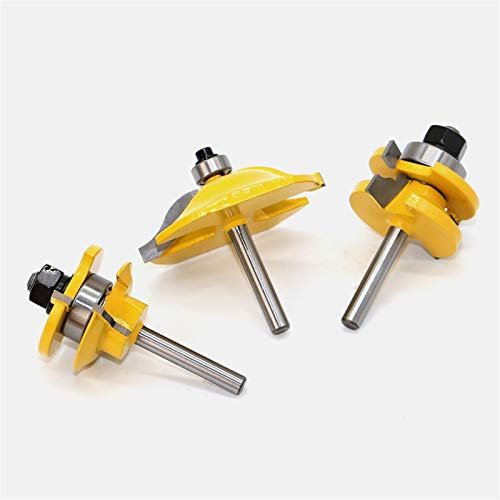 Zkenyao-Router Bit 1/4 Shank Pannello rialzato Cabinet Porta Router Bit Set - Bit di Router di Legno a 3 Bit, 3pc, USA Sicurezza affidabile