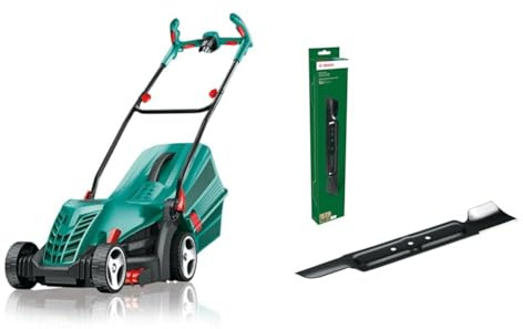 Bosch Tondeuse à Gazon Arm 37 (1400 Watt, Largeur de Coupe de 37 cm, dans Une boîte en Carton) & F016800343 Lame pour Arm 37, Métal