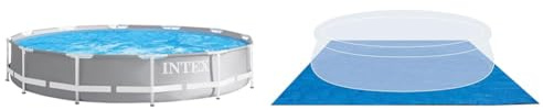 Intex 12Ft X 30In Prism Frame Pool & Ground Cloth for Swimming Pools Blue, 472 x 472 cm