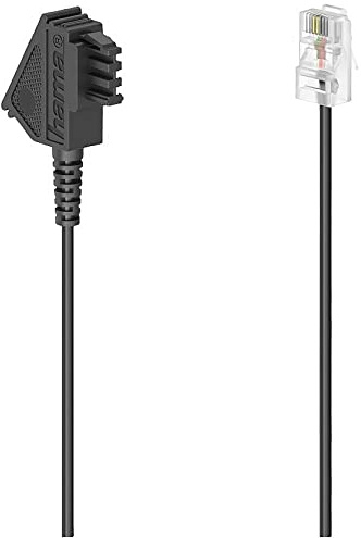 Hama Telefon (analog) Anschlusskabel [1x TAE-N-Stecker - 1x RJ11-Stecker 6p2c] 6m Schwarz