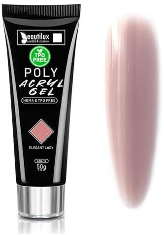 Beautilux Acrylgel TPO-Frei Langanhaltendes HEMA-FREE Nail Art Gel Nagelverlängerung Natürliches Aussehen Farbe Tube UV Gel Nagelverlängerung Nagelgel 50ml
