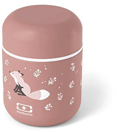 monbento - Klein Thermobehälter für Essen Kinder MB Capsule Fox - Fuchs - Auslaufsicher & Lebensmittelbehälter - Klein Lunchbox Hält Speisen bis zu 5 Stunden Warm/Kalt - Thermo Lunchbox - Rosa Zimt