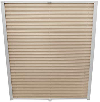 ondeco Dachfenster Plissee zum Bohren passend für Velux Fenster Plisseerollo Faltrollo verspannt Zubehör Beige C04 - B: 38,3cm x H: 73,9cm