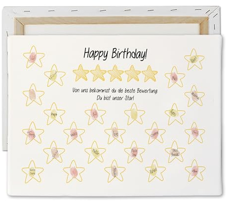 Feenstaub Geburtstag Gästebuch Alternative, Print für Fingerabdrücke der Gäste, Gästebuch Geburtstag, Papier oder Leinwand, personalisierte Leinwand, Fingerprint Geburtstag