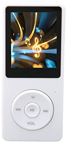 MP3-MP4-Player mit 8 GB Speicher, Musik-Player mit 1,8-Zoll-Bildschirm, 450-mAh-Akku, Unterstützt MP3, WMA, OGG, WAV, APE, FLAC, AAC LC, ACELP (Weiss)