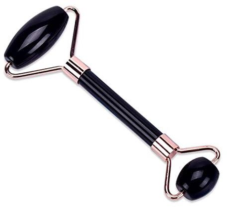 Gesicht Jade Massage Roller Schwarz Obsidian Edelstein Massagegerät Werkzeuge Abnehmen Gesichtsfaltenentfernung 1St