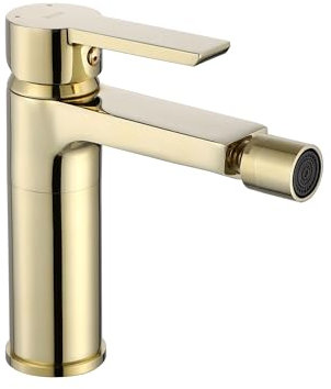 Rea ROBINET DE BIDET ARGUS GOLD Mitigeur monocommande en Laiton pour WC Toilette Salle de Bain (doré)