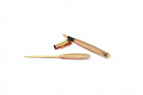Holzrollerpen - Schreibset aus Holz - Brieföffner Set - Füller Eiche aus Holz Pen Geschenk Geschenkidee Unikat handmade Geschenkset einzigartig Handarbeit wiederbefüllbar - Schreibset