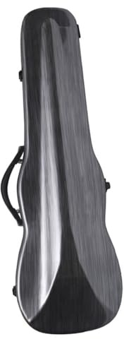 HDYNUZ 16-Zoll-Bratschenkoffer, professioneller Bratschenkoffer aus Kohlefaser, Hartschale, wasserdicht, leicht, doppelter Schultergurt mit Hygrometer (Color : Black Brushed)
