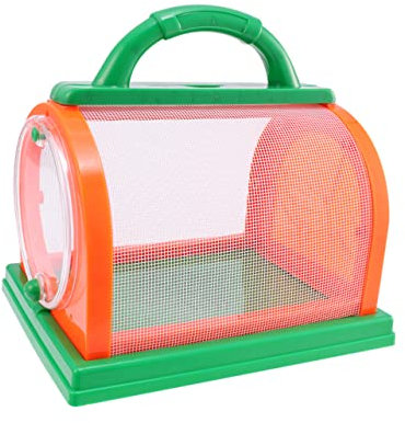 FOYTOKI 1satz Insektenkäfig Für Junge Mädchen Bunte Netze Handgriff Insektenhalter Mit Lupe Und Pinzette Für Jungen Und Mädchen Orange Grün Entdecken Und Forschen Der Natur Für