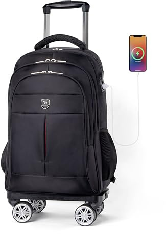 diwolor 35L Multi-Scene Rucksack mit abnehmbarem Griff, Reiserucksack, Fluggesellschaftsgeprüft, 360° drehbar, passend für 39,6 cm (15,6 Zoll) Laptop, College-Rucksack mit 4 Rädern, Handgepäck,